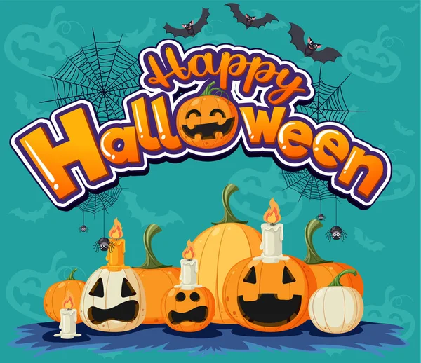 Happy Halloween Poster Template Illustration —  Vetores de Stock