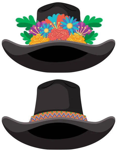 Día Los Muertos Con Ilustración Sombrero Mexicano — Archivo Imágenes Vectoriales