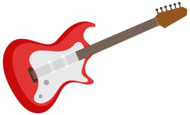 Elektro gitar illüstrasyonlu müzik aleti