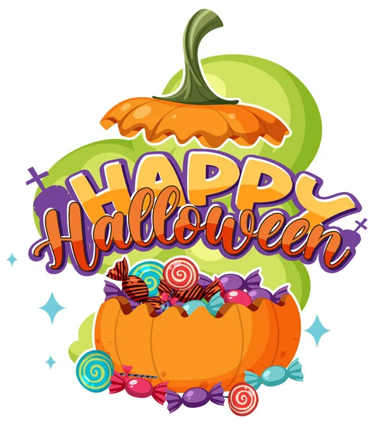 Happy Halloween Text Logo Illustration — Stockový vektor