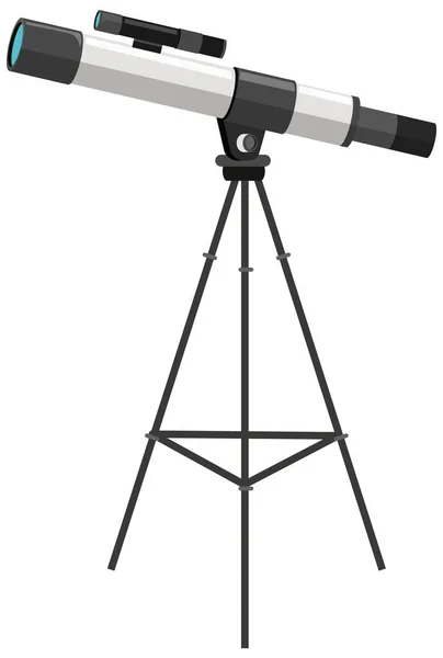 Telescopio Soporte Trípón Sobre Fondo Blanco Ilustración — Vector de stock