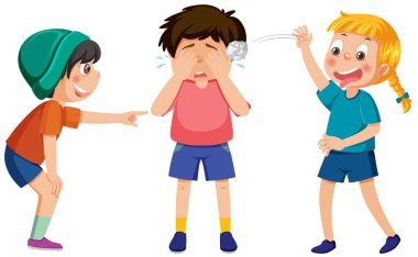 Bir çocuğa arkadaşları tarafından sataşılır.