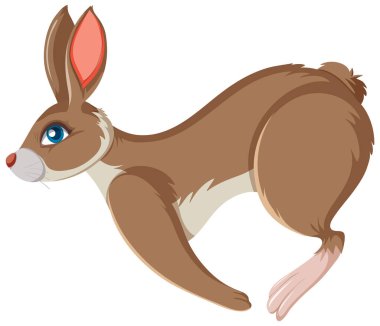 Çizim yapan sevimli tavşan çizgi film karakteri