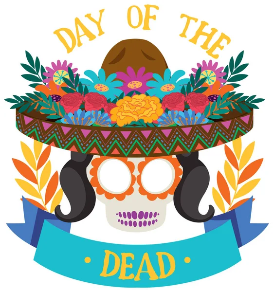 Day Dead Banner Design Illustration — Stock Vector