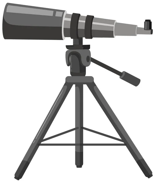 Beyaz Arkaplan Illüstrasyonunda Tripon Standındaki Teleskop — Stok Vektör