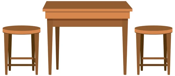 Asztal Székkészlet Elszigetelt Illusztráció — Stock Vector