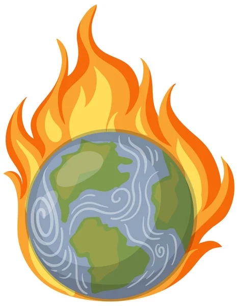 Земля Огне Высокотемпературной Иллюстрацией — стоковый вектор