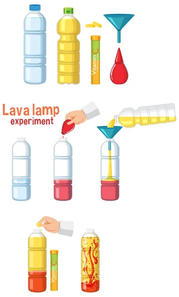 Lava Lámpa Tudományos Kísérlet Illusztráció — Stock Vector