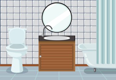 Mobilyalı iç banyo.