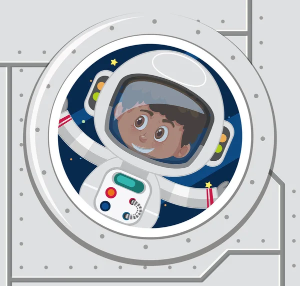 Spaceship Window Astronaut Illustration — Photo