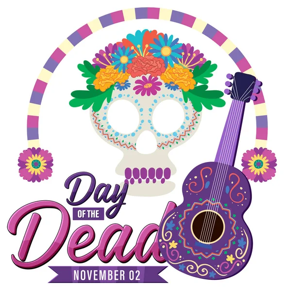 Ilustración Diseño Banner Día Los Muertos —  Fotos de Stock