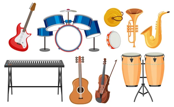 Zestaw Instrumentów Muzycznych Ilustracji — Zdjęcie stockowe