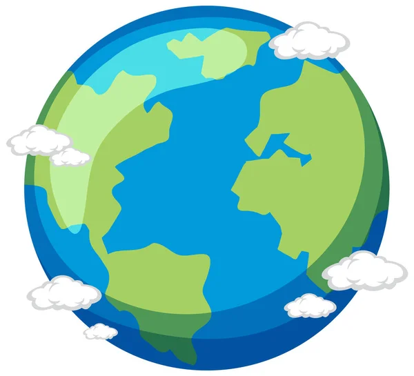 Desenhos Animados Terra Com Ilustração Capa Nuvem — Fotografia de Stock