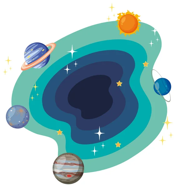 Planètes Dans Espace Illustration Modèle Fond — Photo