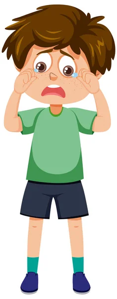 stock image A boy with crying face expression illustration