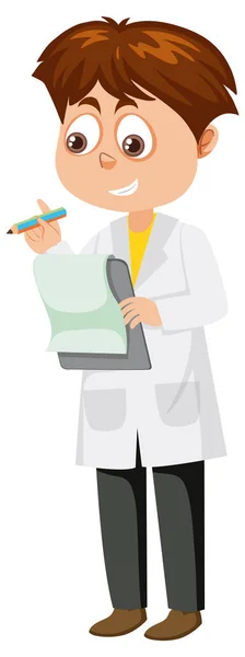 Boy Wearing Lab Coat Illustration — Stock Photo, Image