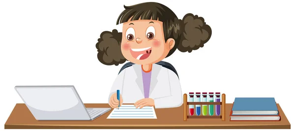 Scientist Girl Cartoon Character Illustration — Stock Photo, Image