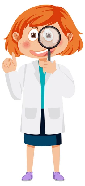 Scientist Girl Cartoon Character Illustration — Stock Photo, Image
