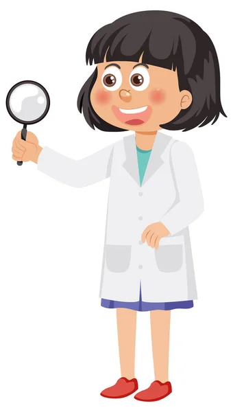 Girl Wearing Science Gown Illustration — Stock Photo, Image