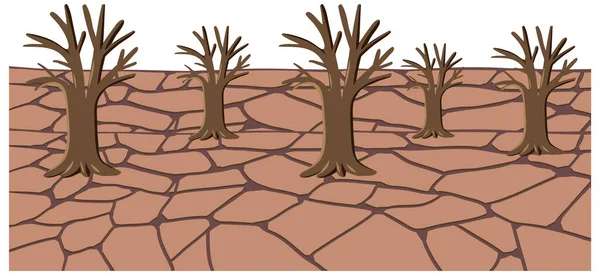 Ilustración Fondo Área Afectada Por Sequía — Vector de stock