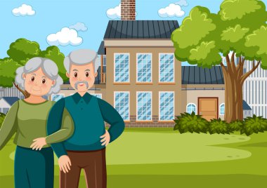 Yaşlıların resimleriyle dolu açık hava parkı