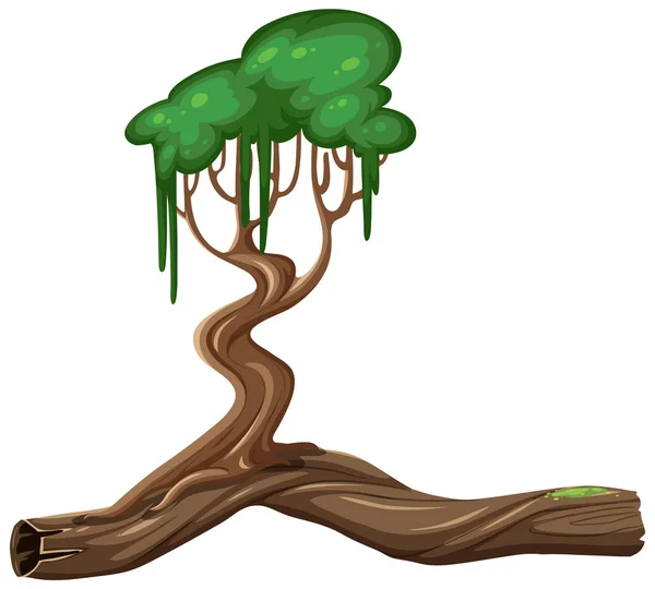 Uma Ilustração Desenhos Animados Árvore Isolada — Vetor de Stock