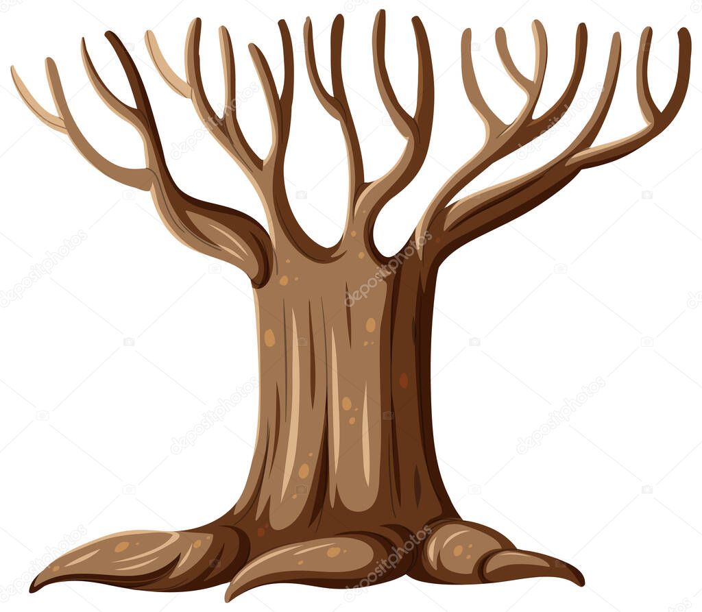 Árbol Aislado Sin Hojas Ilustración Dibujos Animados Vector de stock por  ©brgfx 624526180, image size:1024x893