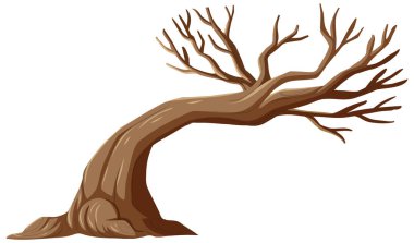 Yapraksız izole ağaç çizimi