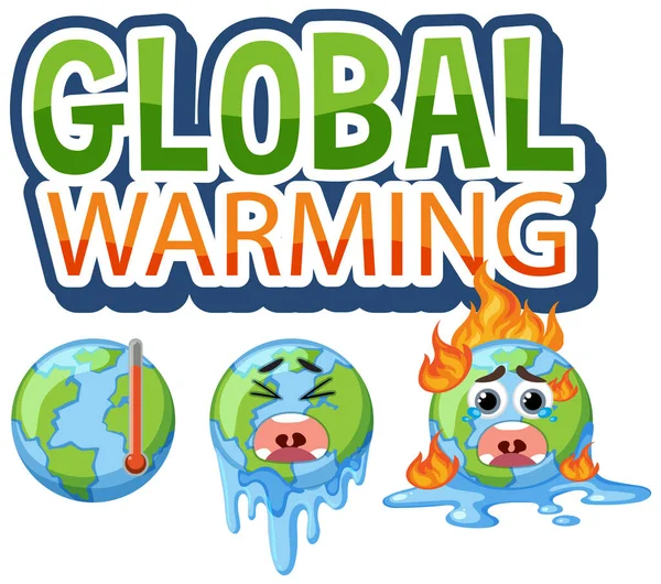 说明全球变暖病媒概念 — 图库矢量图片
