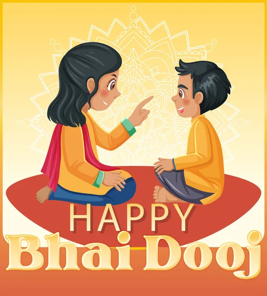 stock vector Happy Bhai Dooj Poster Design illustration