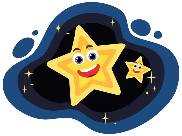 Tecknad Stjärna Med Ansiktsuttryck Illustration — Stock vektor