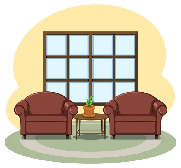 Furniture Living Room Sofa Illustration — Stock Vector