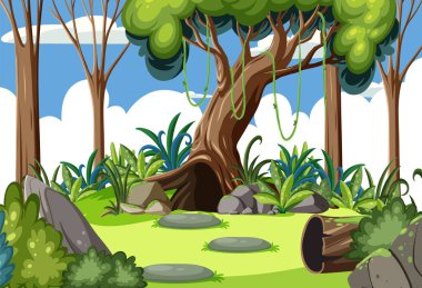 Gizemli bir orman peri masalı çizimi