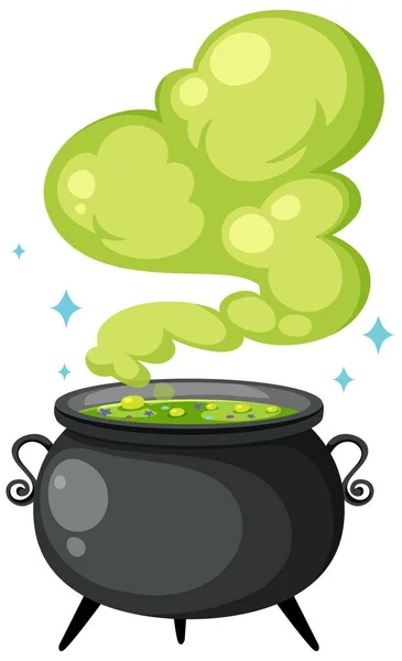 Witch Magic Potion Pot White Background Illustration — Vettoriale Stock