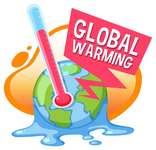 地球温暖化ベクトルの概念図 — ストックベクタ
