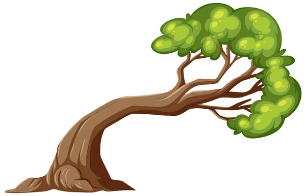 Uma Ilustração Desenhos Animados Árvore Isolada — Vetor de Stock