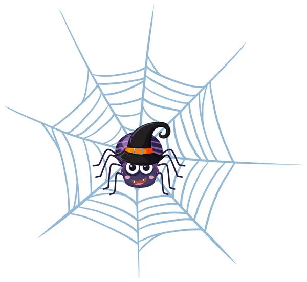 Spider Spiderweb Isolated Cartoon Illustration — Vetor de Stock