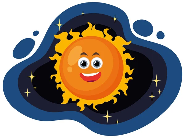 Cartoon Sun Planet Facial Expression Illustration — Stock Vector