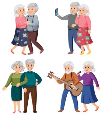 Farklı yaşlı çiftler çizim yapıyor