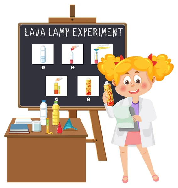 Ilustracja Eksperymentu Lava Lamp Naukowych — Wektor stockowy
