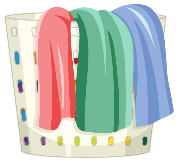 Laundry Bucket Clothes Illustration — Stock Vector