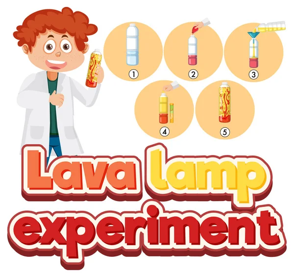 Lava Lampa Vetenskap Experiment Illustration — Stock vektor