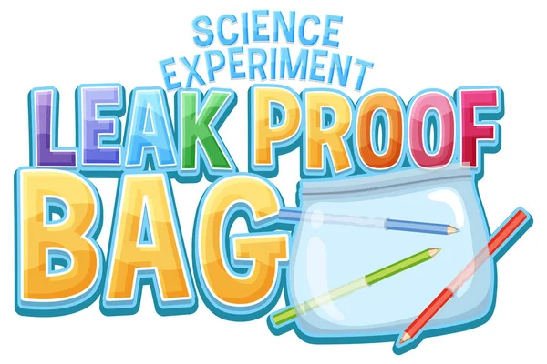 Leak Proof Bag Science Experiment Illustration — Stock Vector