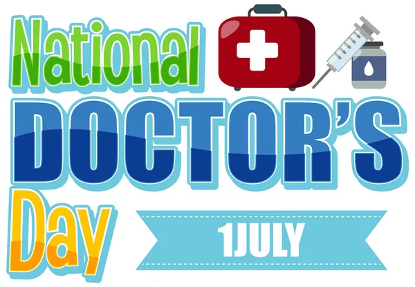 Nationell Läkardag Juli Logotyp Illustration — Stock vektor