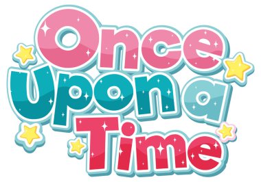 Bir zamanlar pankart tasarımı illüstrasyonu için zaman metni