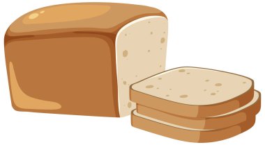 Dilimlenmiş ekmeklerle bir somun ekmek.