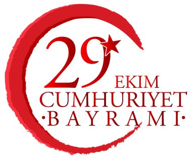 Türkiye Cumhuriyeti Günü metin tasarımı illüstrasyonu