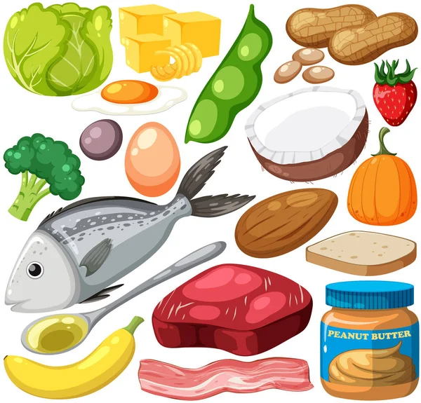 Livsmedel Grönsaker Och Frukt Sömlös Mönster Illustration — Stock vektor