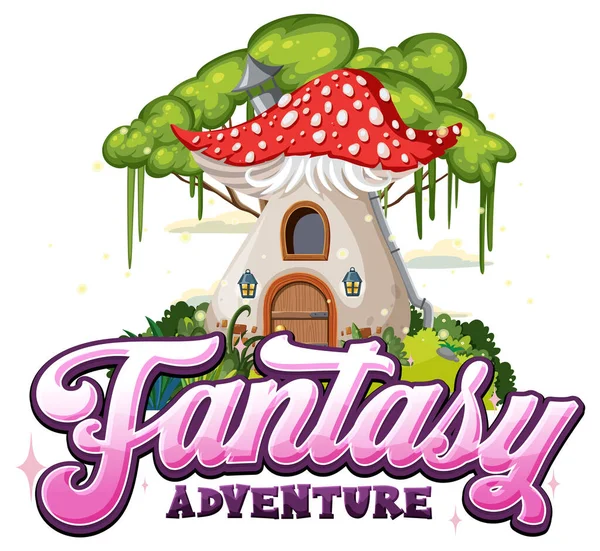 Fantasy Adventure Text Banner Design Illustration — Stock Vector