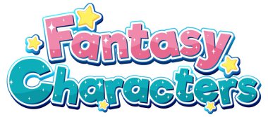 Sancak tasarımı illüstrasyonu için fantastik karakterler metni